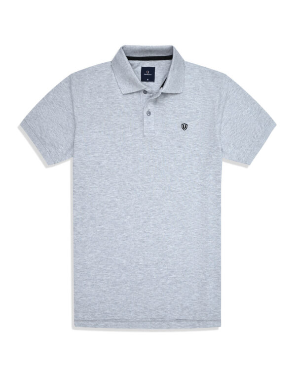 Heather Grey Plain Pique Polo Shirt